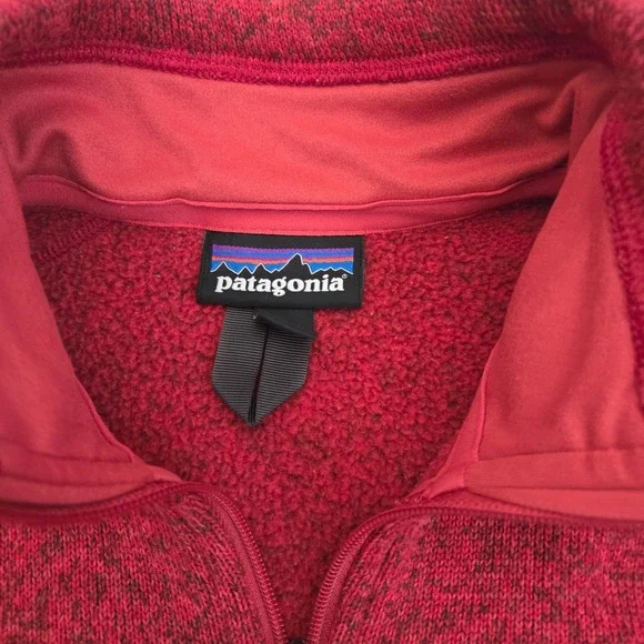 Patagonia Better Sweater Red Pullover Quarter Zip Long‎ Sleeve Small S - Picture 6 of 13